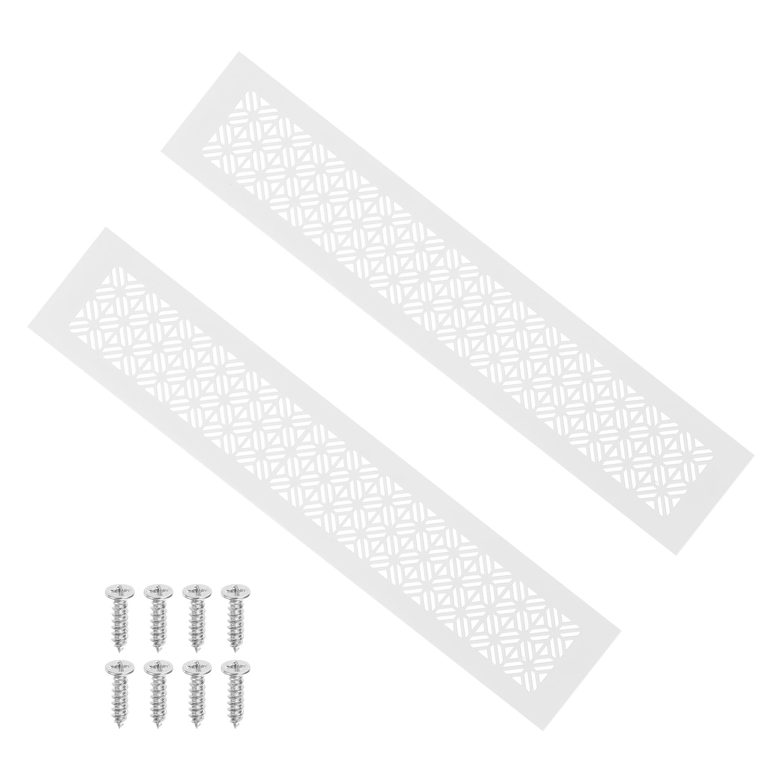 Uxcell Door Air Vent Cover, Heavy Duty Aluminum Grille Ventilation Cover Louvered with Mounting Screws for Wardrobe Door 16 x 3 Inch