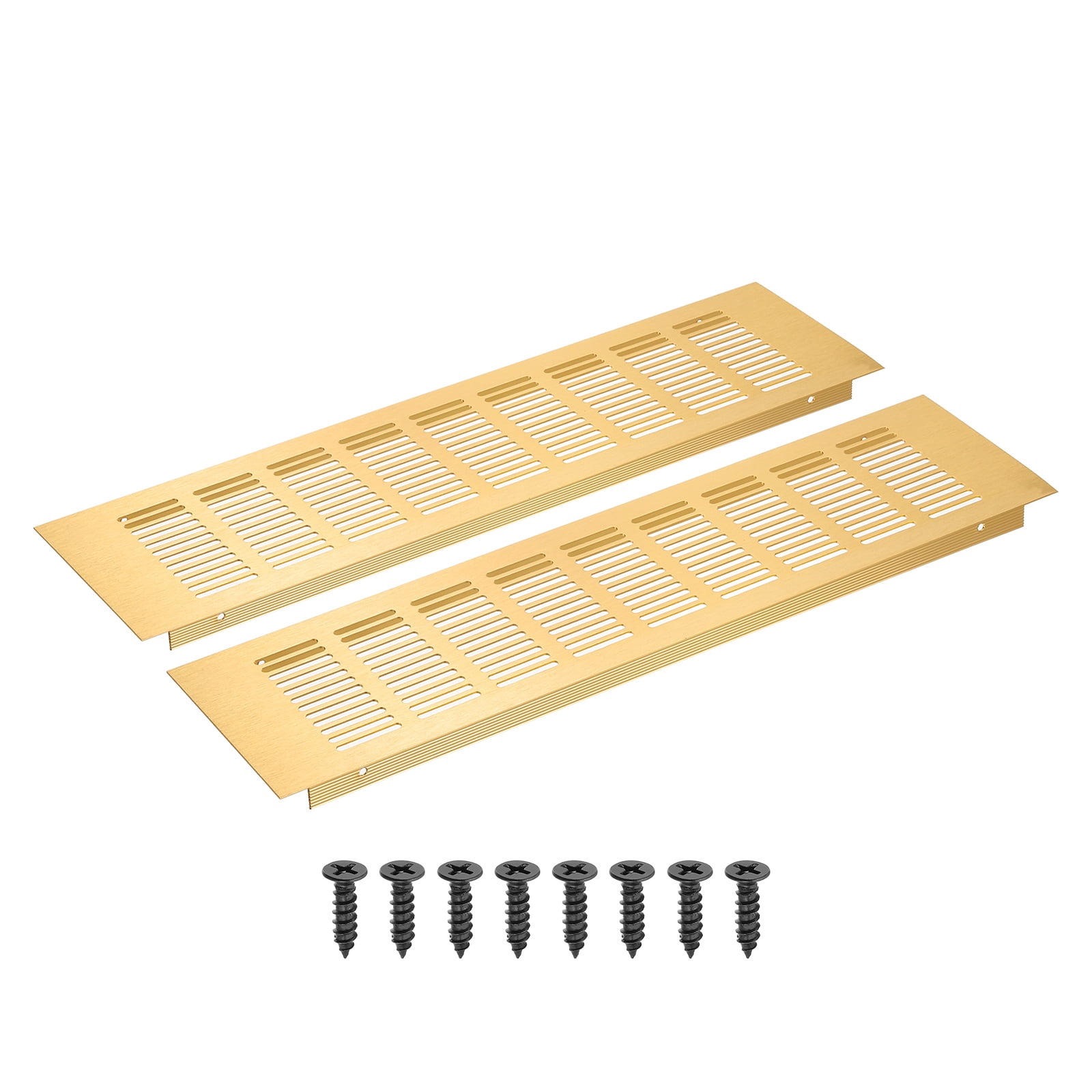 Uxcell Rectangle Ventilation Grille, Aluminum Air Vent Cover Louvered Ventilation Cover with Mounting Screws 16 x 4 Inch