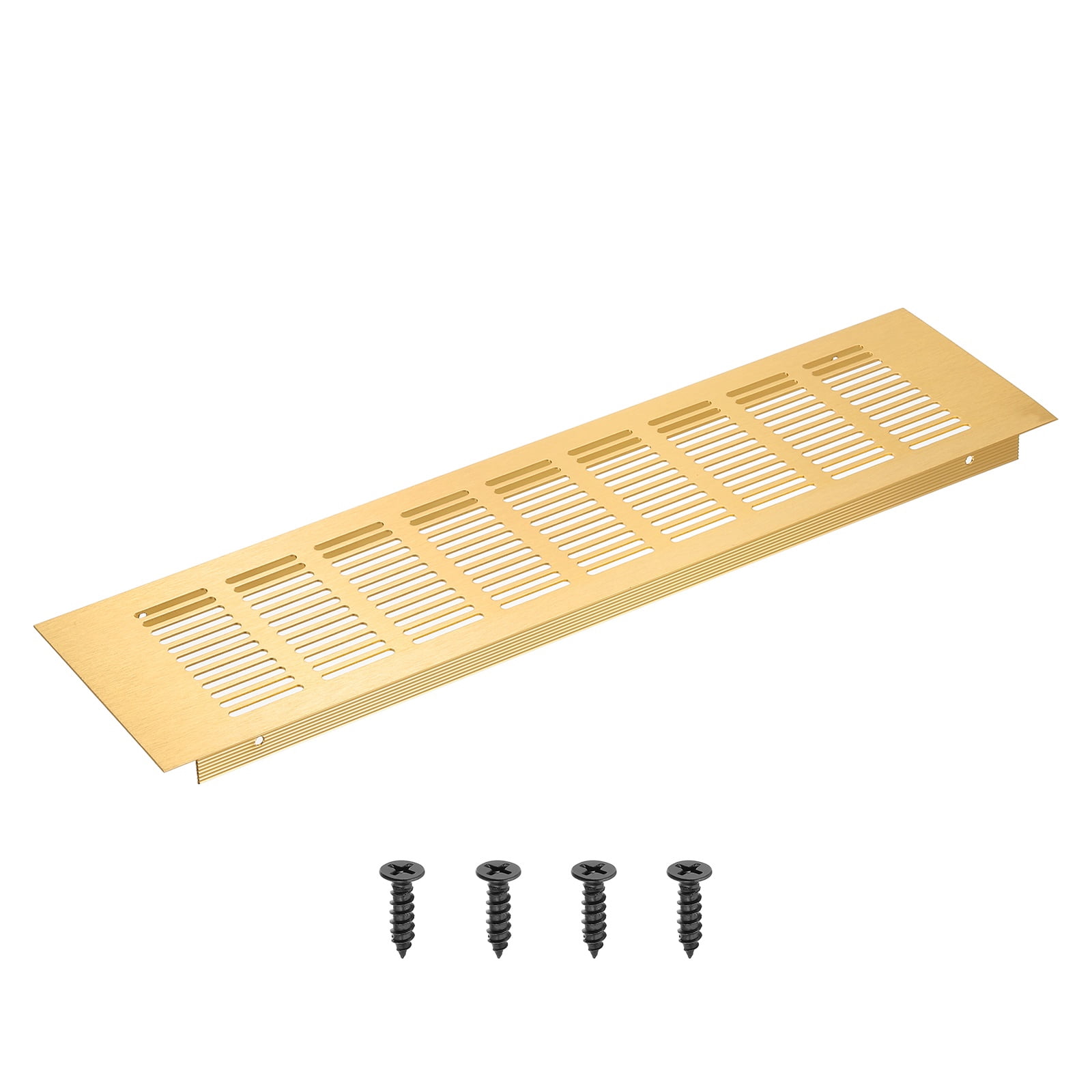 Uxcell Rectangle Ventilation Grille, Aluminum Air Vent Cover Louvered Ventilation Cover with Mounting Screws 16 x 4 Inch