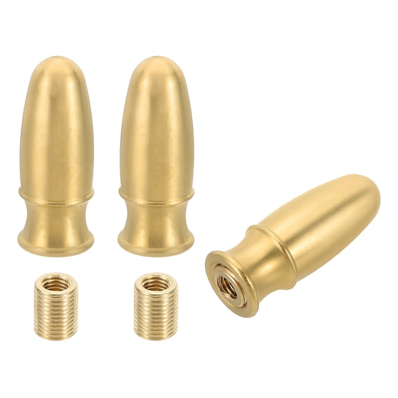 Uxcell 16 x 40mm Lamp Finials Caps Knob, 3 Set Solid Brass Lamp Shade Decoration
