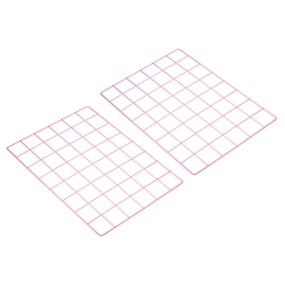 Uxcell 16"x12" Wire Grid Panel, 2 Pack Wall Grid Panels Board Photo Display Decor Hanging Organizer, Pink