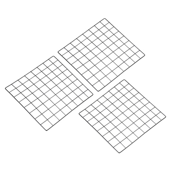 Uxcell 16"x16" Wire Grid Panel, 3 Pack Wall Grid Panels Board Photo Display Decor Hanging Organizer, Black