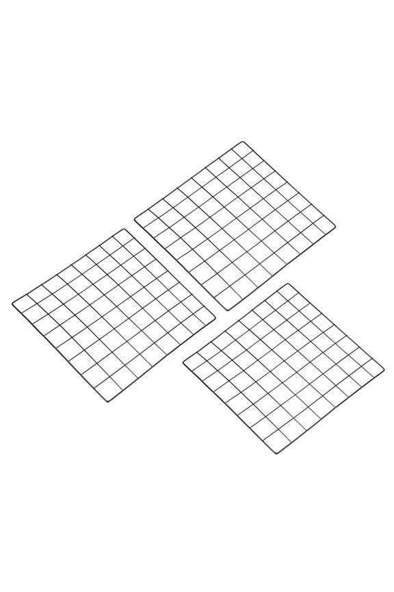 16"x16" Wire Grid Panel, 3 Pack Wall Grid Panels Board Photo Display Decor Hanging Organizer, Black