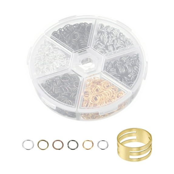 Uxcell 1600 Pack 6mm Open Jump Rings O Ring Connectors for DIY Making, 6 Colors