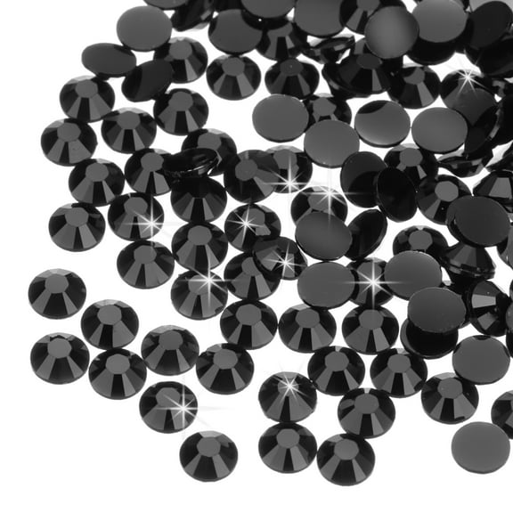 Uxcell 16000 Pcs Black Resin Flatback Rhinestone SS16 4mm Resin Non Hotfix Rhinestones for Crafts DIY Design