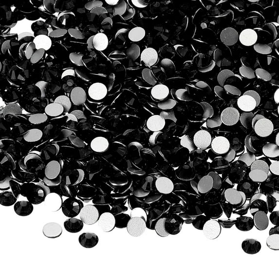 Uxcell 1600Pcs SS16 Round Flatback Crystal 3.8-4.0-mm Glass Rhinestones Black