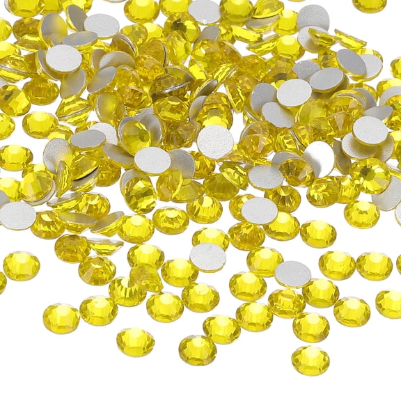 Uxcell 1600Pcs SS16 Round Flatback Crystal 3.8-4.0-mm Glass Rhinestones Yellow