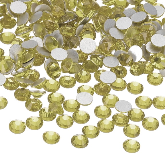 Uxcell 1600Pcs SS20 Round Flatback Crystal 4.6-4.8mm Glass Rhinestones Light Yellow