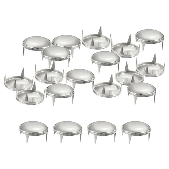 Uxcell 160Pack Silver Round Dome Rivets, 16mm Brass Spike Studs Spots for DIY Clothes Belt Bag Shoes Leather Craft