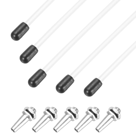 Uxcell 6.3" Plastic Protection Antenna Tube RC Antenna Tube White Silver Tone 5Pcs