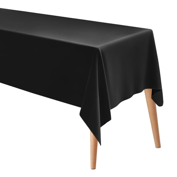 Uxcell 160x250cm Rectangle Tablecloth, Thickened Polyester Table Cloth Black