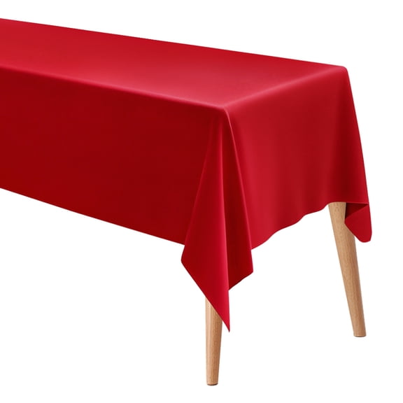 Uxcell 160x250cm Rectangle Tablecloth, Thickened Polyester Table Cloth Red