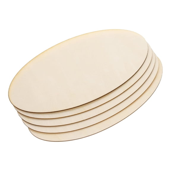 Uxcell 160x80mm Wood Pieces, 5 Pack Unfinished Oval Wood Shapes Blank Wooden Cutouts Ornaments Natural