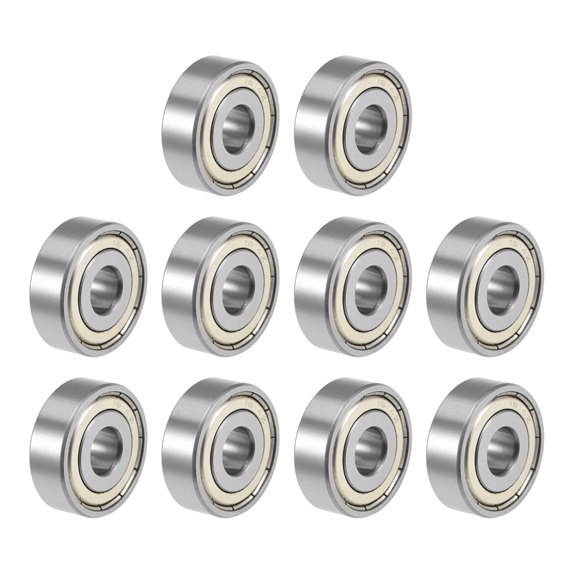 4-Pack Uxcell 1614ZZ Deep Groove Ball Bearings - 3/8"x1-1/8"x3/8", Shielded, Z2 Noise Level, Great For Skateboards, Motors & DIY Projects