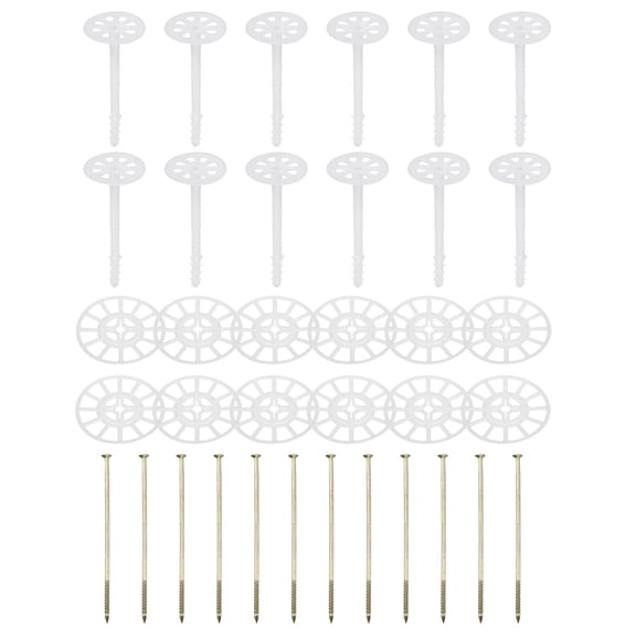 Uxcell 162mm Perforated Insulation Pins, 50 Pcs Insulating Nails Wall Plug Plastic Expansion Bolt for Fixing Foam Boards to Masonry Wall or Ceiling