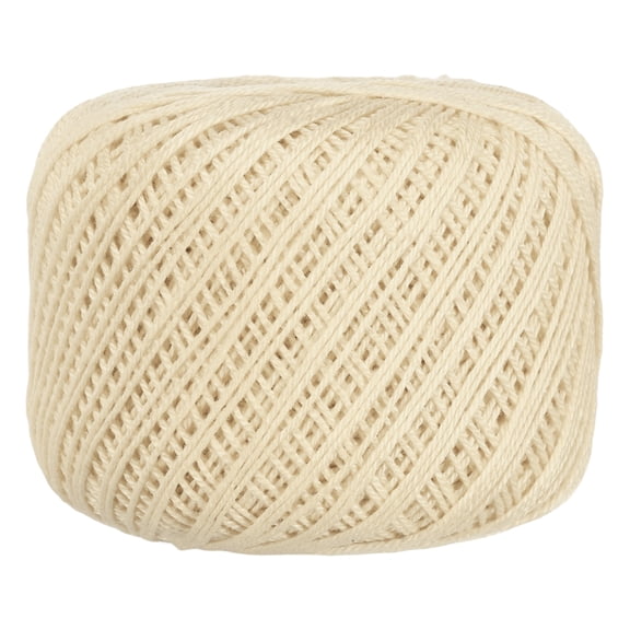 Uxcell 164 Yards Size 3 Pearl Cotton Crochet Thread Light Beige Lace Weight Yarn Tatting Thread for Crocheting Knitting Embroidery Sewing