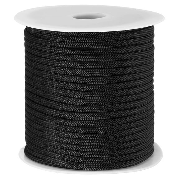 Uxcell 164FT 550 Paracord, 7 Strand Parachutes Cord Spool 4mm Survival Strong Rope String for Camping Hiking, Black