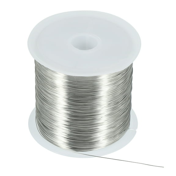 Uxcell 164ft x 0.3mm 28 Gauge Jewelry Wire Beading Wire Bare Copper Craft Beading Wire for Jewelry Silver