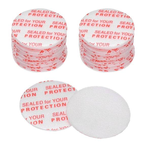 Uxcell 168 Pcs Foam Lid Liner, 20mm/0.8" Pressure Seal Cap Liners Self-Adhesive Waterproof Gasket for Jar Bottle Lid Food Container, Red Text
