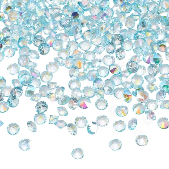 Uxcell 16800 Pcs Wedding Table Scatter Confetti Diamond, 3mm Mini Crystals Acrylic Fake Diamonds Rhinestones for Table Centerpiece Decorations Vase Filler Beads(Light Blue)