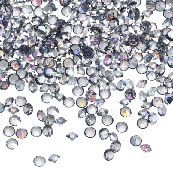 Uxcell 16800 Pcs Wedding Table Scatter Confetti Diamond, 3mm Mini Crystals Acrylic Fake Diamonds Rhinestones for Table Centerpiece Decorations Vase Filler Beads(Gray)