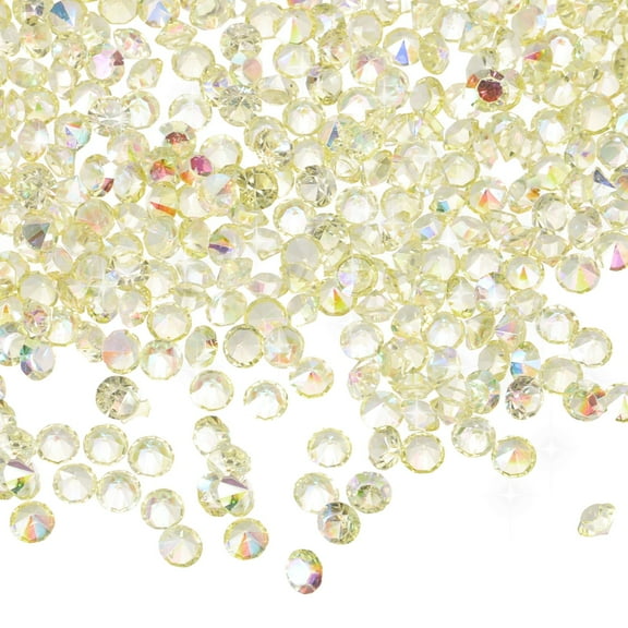 Uxcell 16800 Pcs Wedding Table Scatter Confetti Diamond, 3mm Mini Crystals Acrylic Fake Diamonds Rhinestones for Table Centerpiece Decorations Vase Filler Beads(Light Yellow)