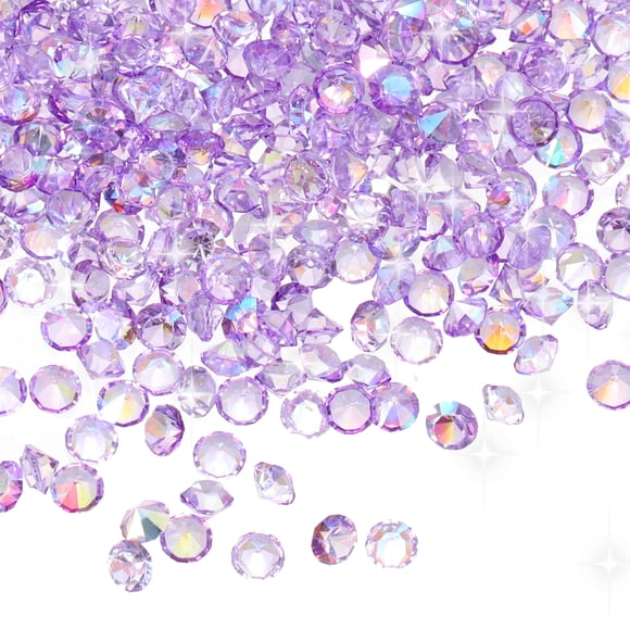 Uxcell 16800 Pcs Wedding Table Scatter Confetti Diamond, 3mm Mini Crystals Acrylic Fake Diamonds Rhinestones for Table Centerpiece Decorations Vase Filler Beads(Light Purple)