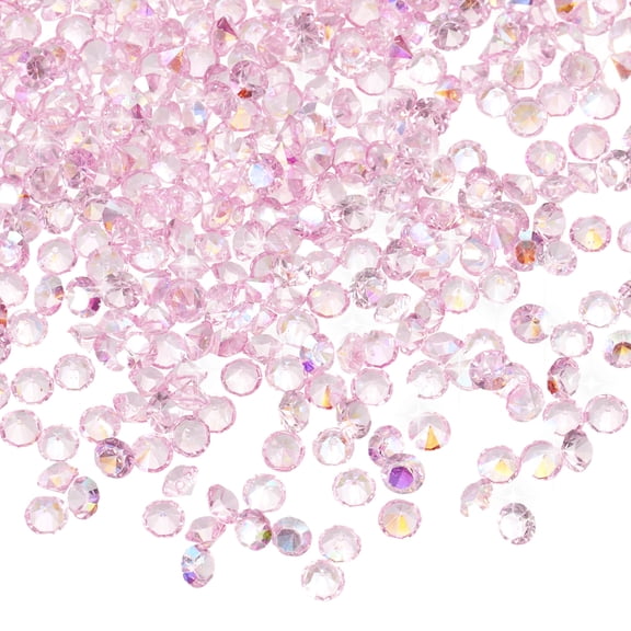 Uxcell 16800 Pcs Wedding Table Scatter Confetti Diamond, 3mm Mini Crystals Acrylic Fake Diamonds Rhinestones for Table Centerpiece Decorations Vase Filler Beads(Light Pink)