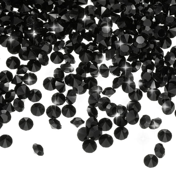 Uxcell 16800 Pcs Wedding Table Scatter Confetti Diamond, 3mm Mini Crystals Acrylic Fake Diamonds Rhinestones for Table Centerpiece Decorations Vase Filler Beads(Black)