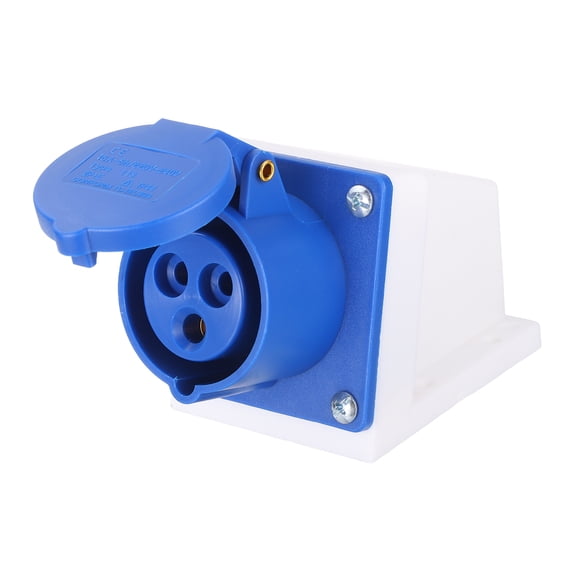 Uxcell 16A 3 Pin CEE Industrial Socket Connector, 220-240V 2P+E IP44 Waterproof Female Connectors Surface Mounted Sockets for Aviation and Industry