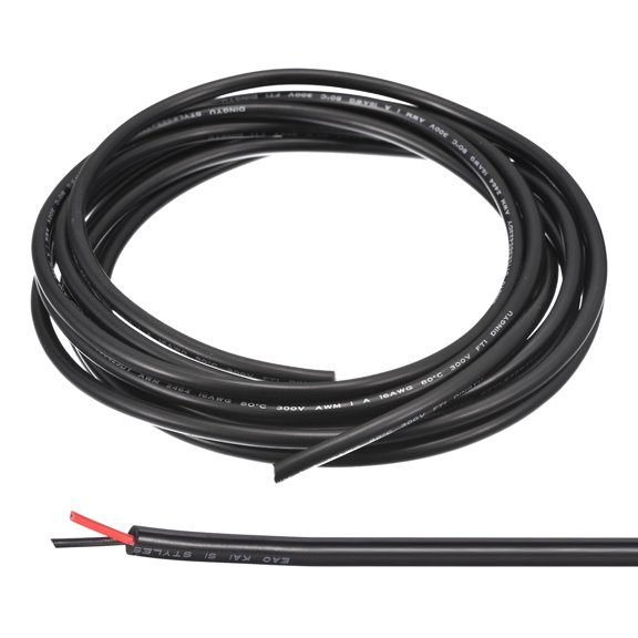 Uxcell 16AWG Electrical Wire 2 Conductors UL2464 Tinned Copper 9.8Ft Low Voltage Case Flexible Extension Power Cord