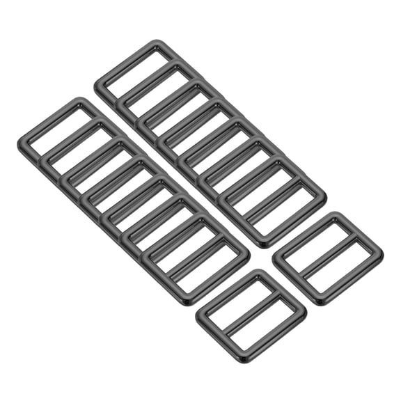 16PCS Zinc Alloy Slide Adjustable Buckle 1" Adjuster Webbing Strap Slider for Belt Backpack Replacement Grey