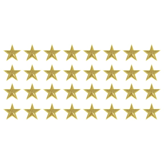 Uxcell 16Pack Iron on Star Patches, Sew on Star Embroidered Patches, DIY Applique Repair Patch for Crafts, 29mm Gold Yellow