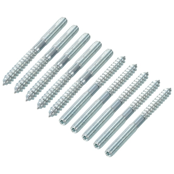 Uxcell 16Pack M6x70mm Hanger Bolt Double Headed Bolt Self-Tapping Screw for Furniture