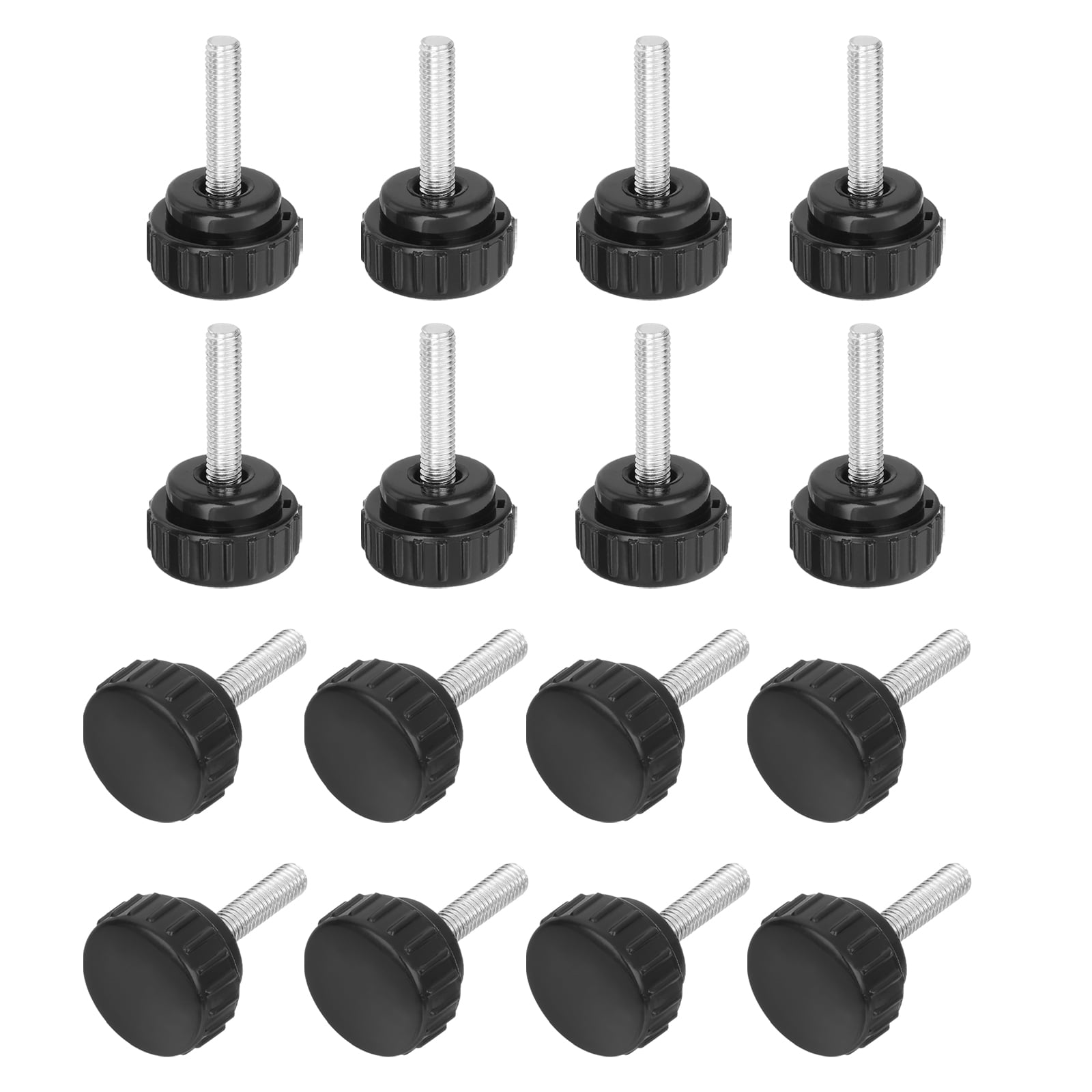 Uxcell 16Pack Round Knurled Thumb Screws, M6x25mm Carbon Steel Zinc ...