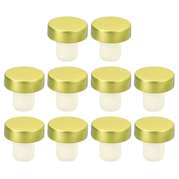 Uxcell 16Pack T-shaped Stoppers, 0.63inch Cork Wine Stopper Wine Bottle Corks, Gold