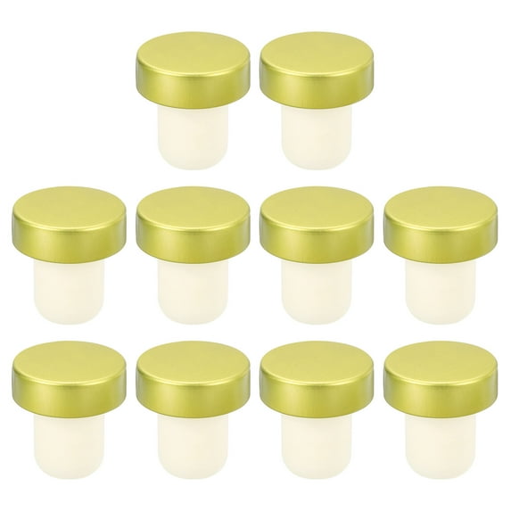 Uxcell 16Pack T-shaped Stoppers, 0.72inch Cork Wine Stopper Wine Bottle Corks, Gold