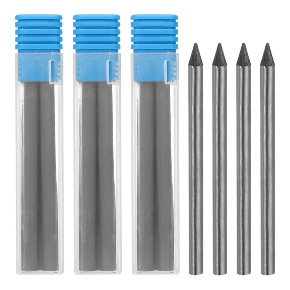 Uxcell 16Pcs 5.6mm 2B Carpenter Pencil Refills, Solid Dry Pencil Refills Break Resistant Refill for Mechanical Carpenter Construction Pencils Art Drafting, Black