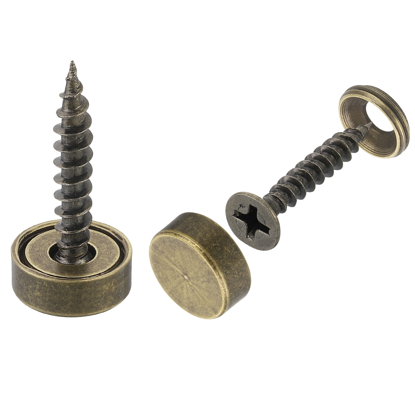 Uxcell 16Pcs Brass Decorative Screws with Caps 12 mm Mirror Screws Self Tapping Screws for Furniture Fixing Walmart