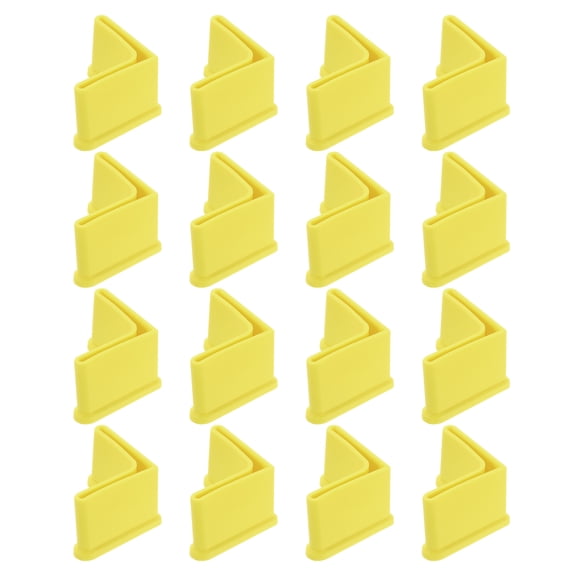 Uxcell 16Pcs L Shape Leg Pads, 1.38" x 1.38" Furniture Leg Cover Protectors, Yellow