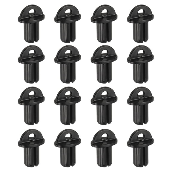 Uxcell 16Pcs Roller Shades End Cap Cover, Shade Roller Pull Ring End Caps Universal Replacement for Exterior Cordless Roller Shades, Black