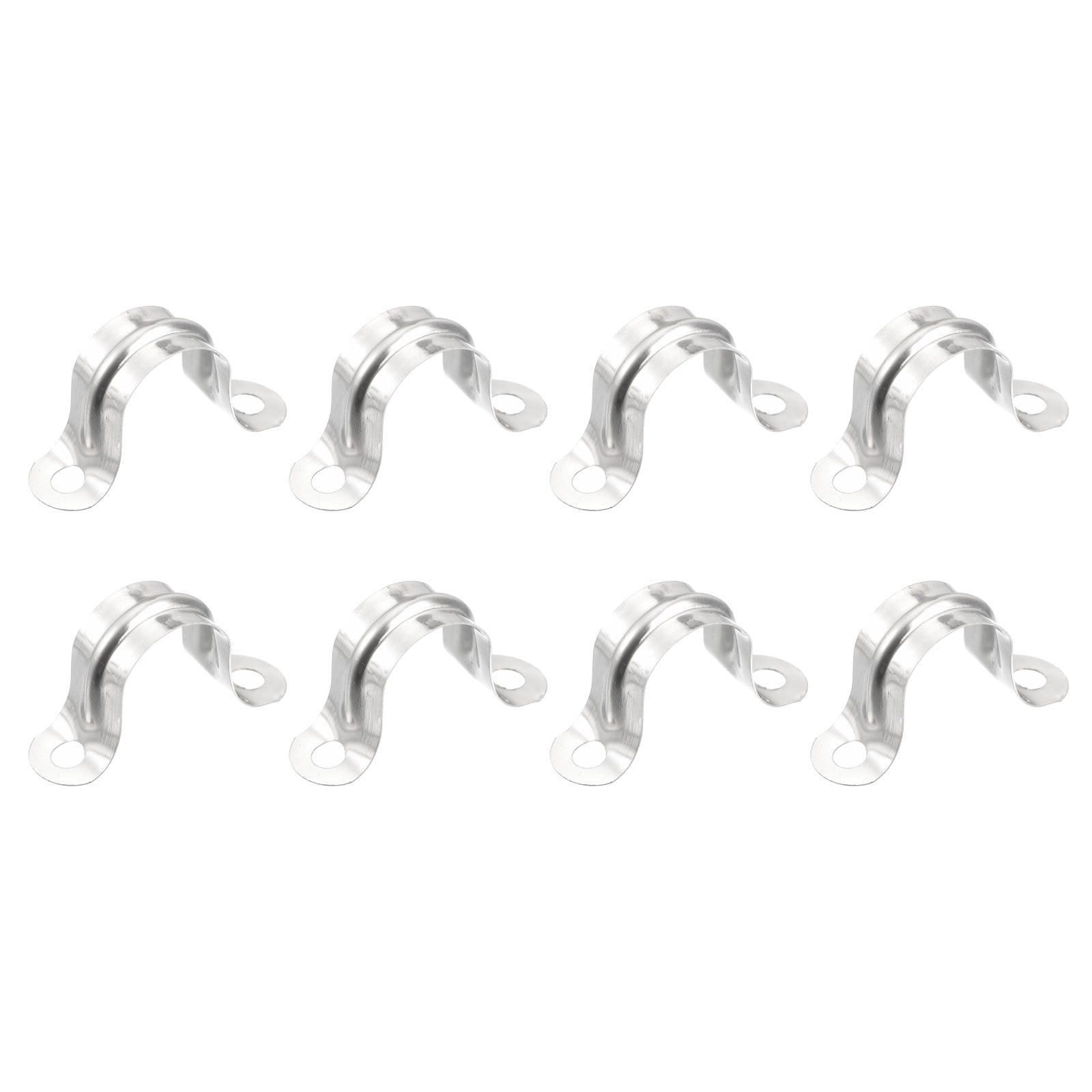 Uxcell 16mm 2 Hole U Shaped Rigid Pipe Straps Bracket Tube Clip 8 Pack