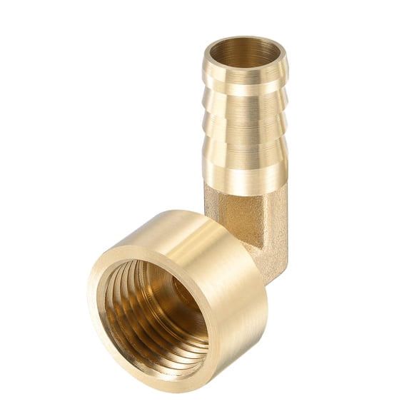 Uxcell 16mm Barbed x G1/2 Female Thread Brass Hose Barb Fitting Elbow