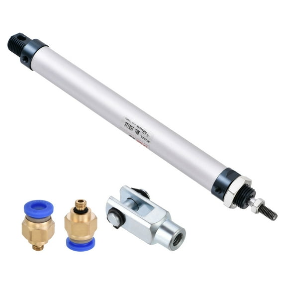 Uxcell 16mm Bore 125mm Stroke Pneumatic Air Cylinder with Y Connector and Fittings