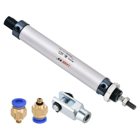 Uxcell 16mm Bore 75mm Stroke Pneumatic Air Cylinder with Y Connector and Fittings