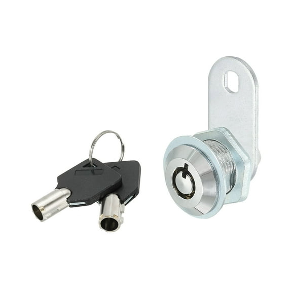 Uxcell 16mm Cabinet Cam Lock with Key Cylinder Tubular Cam Keyed Alike Removable Key