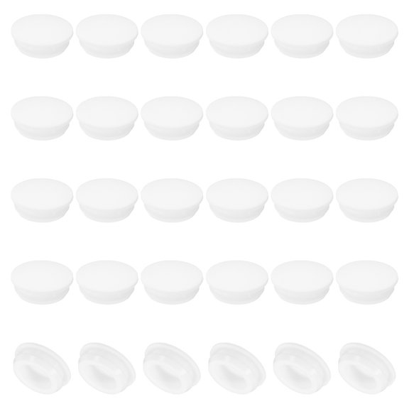 Uxcell 16mm Diameter Silicone Round Snap, 30 Pcs in Type Locking Furniture Hole Plug Protective Cover, Translucence