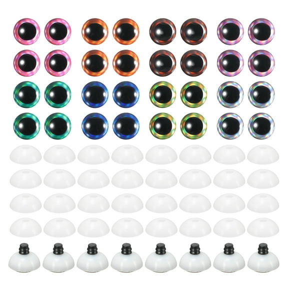Uxcell 16mm Glitter Safety Eyes, 64 Pcs Colorful Crocheting Safety Eyes, 8 Colors