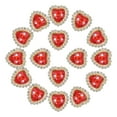 thumbnail image 1 of 16mm Heart Sew on Rhinestones, 20 Pcs Rhinestone Sequin Embellishments Crystal Glass Metal Base for Bedazzling, Bright Red, 1 of 7
