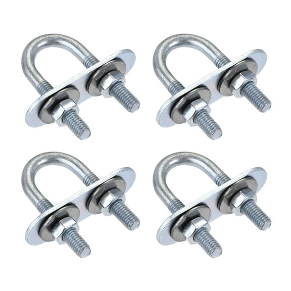 Uxcell 16mm Inner Width 46mm Length M6 Round U-Bolt Steel 4 Sets